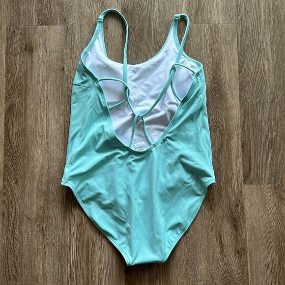 Venus Eyelet One-Piece Bathing Suit Blue Endeavor Pearl White Size 8 - Picture 5 of 6